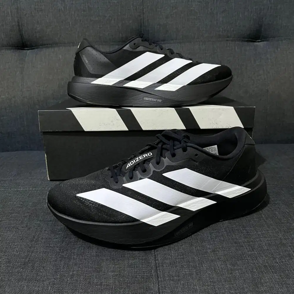 Sepatu Running Adidas Adizero EVO SL Black Size 44 2/3 Second Original