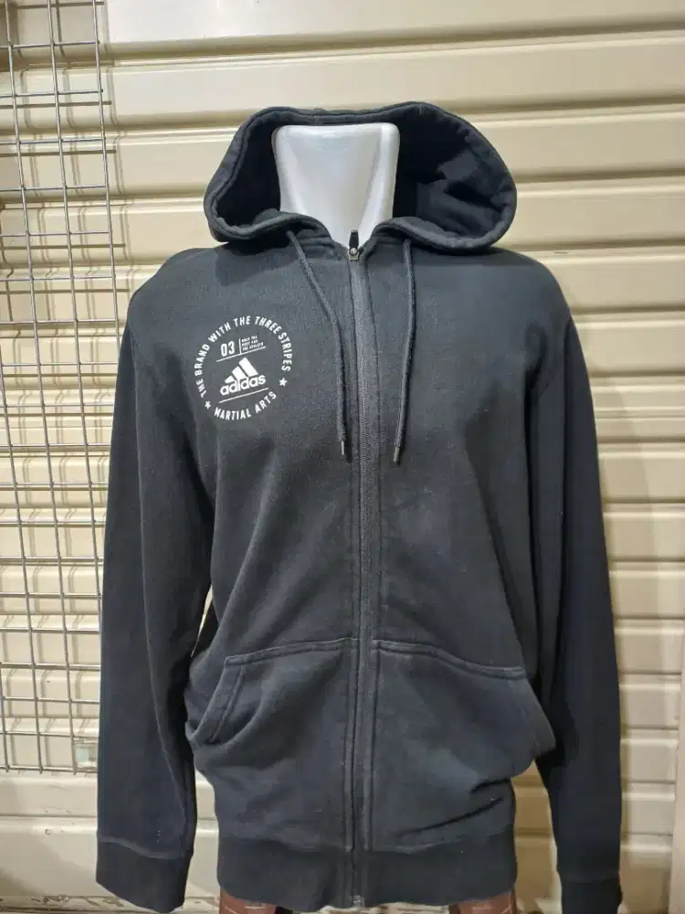 Jaket Hoodie Adidas Hitam