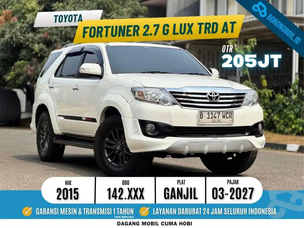FORTUNER 2.7 G LUX TRD BENSIN AT 2015 PUTIH FAVORIT