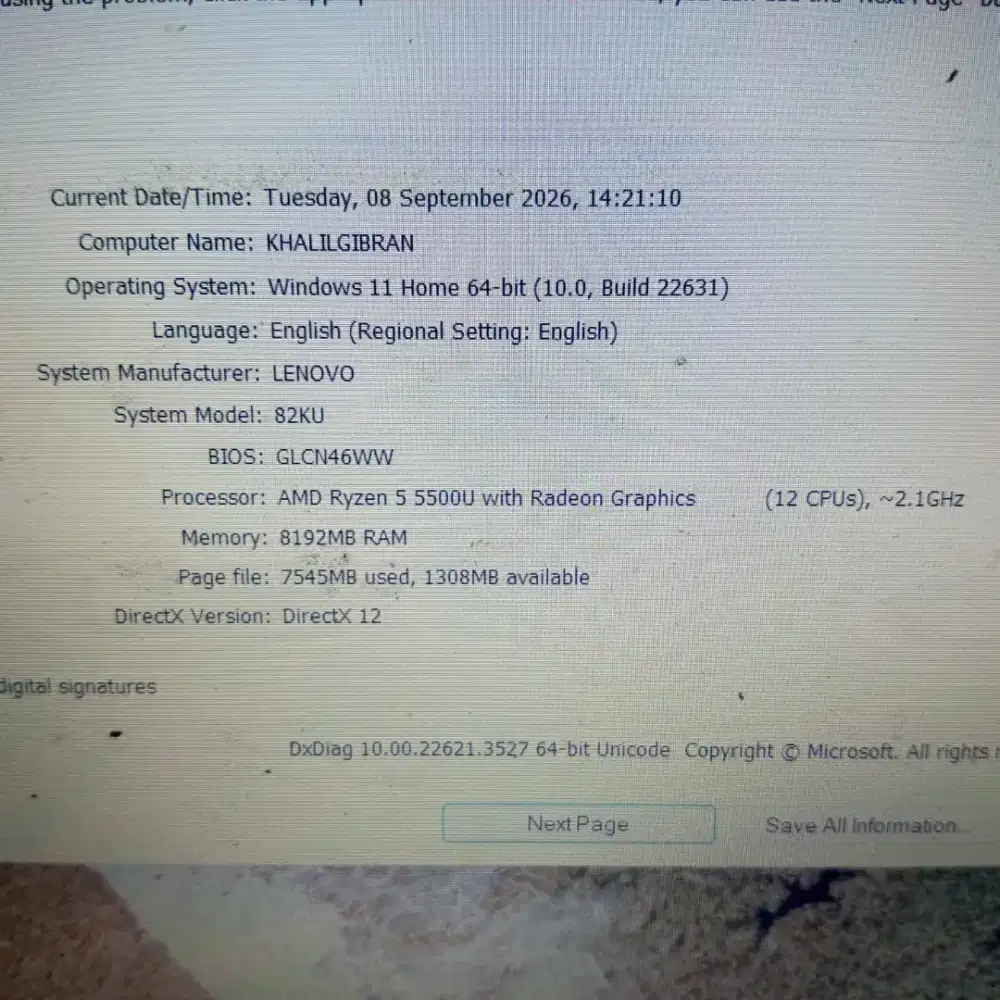 Lenovo Ideapad 3
Ryzen5 5500u
Radeon Grapihcs