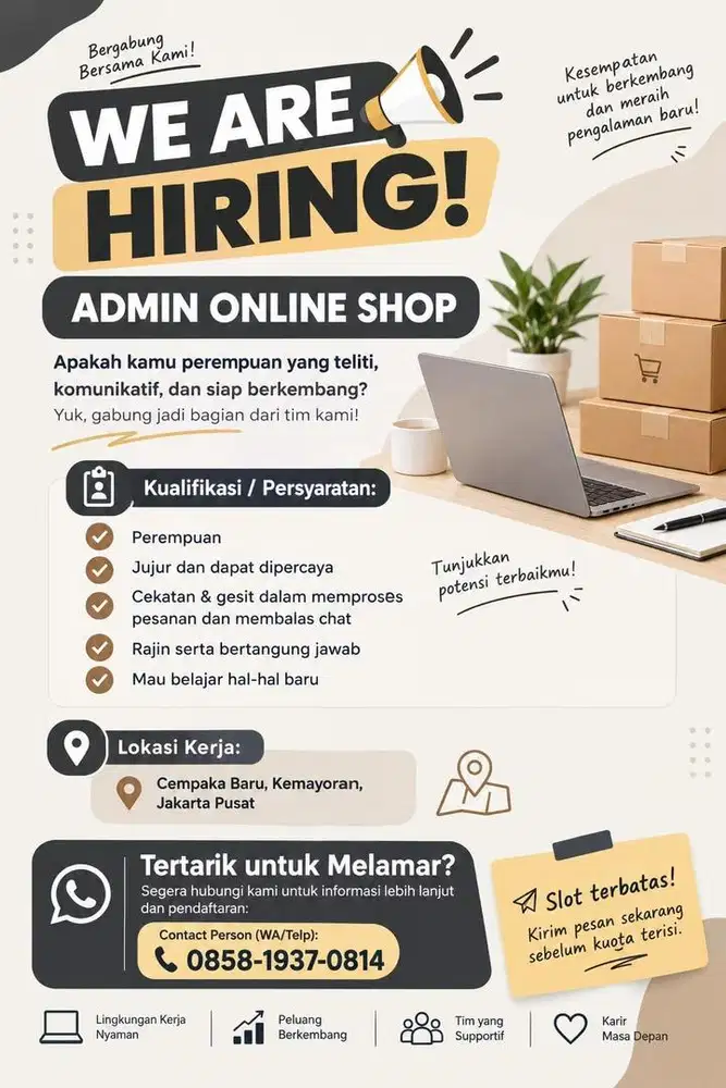 Loker admin olshop Jakpus