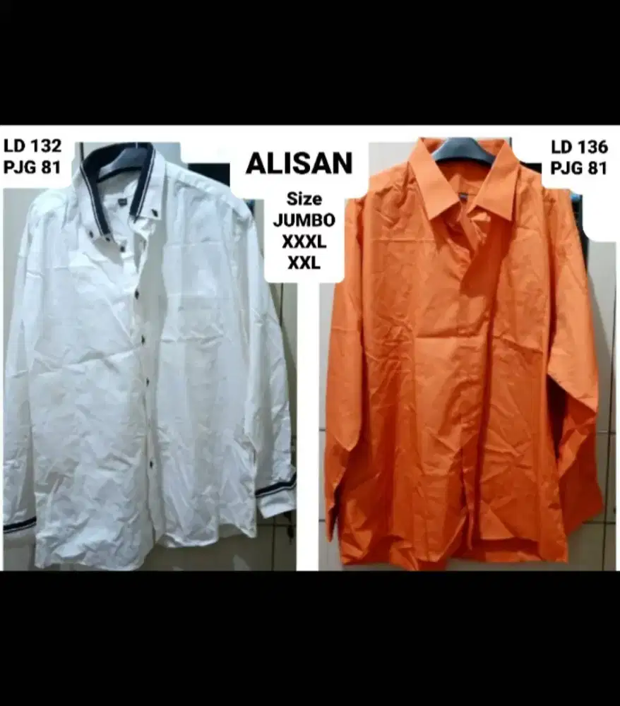 Baju kemeja hem ALISAN size Jumbo XXXL & XXL second Like New