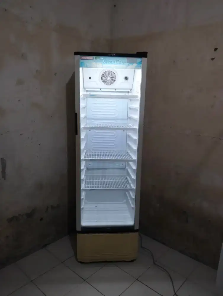 Jual bu showcase kulkas pendingin minuman ukuran tinggi merk POLYTRON