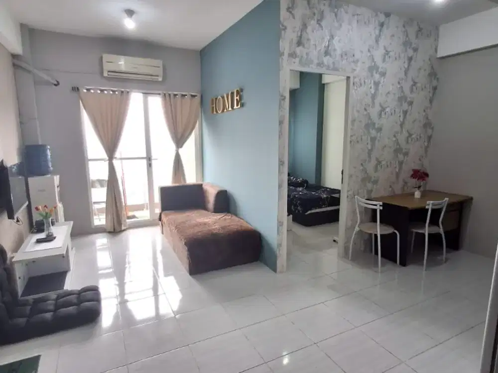Disewakan Apartemen Puncak Dharmahusda (PDH) 2BR Full Furnished Luas 56 m2 Dekat Kampus UNAIR