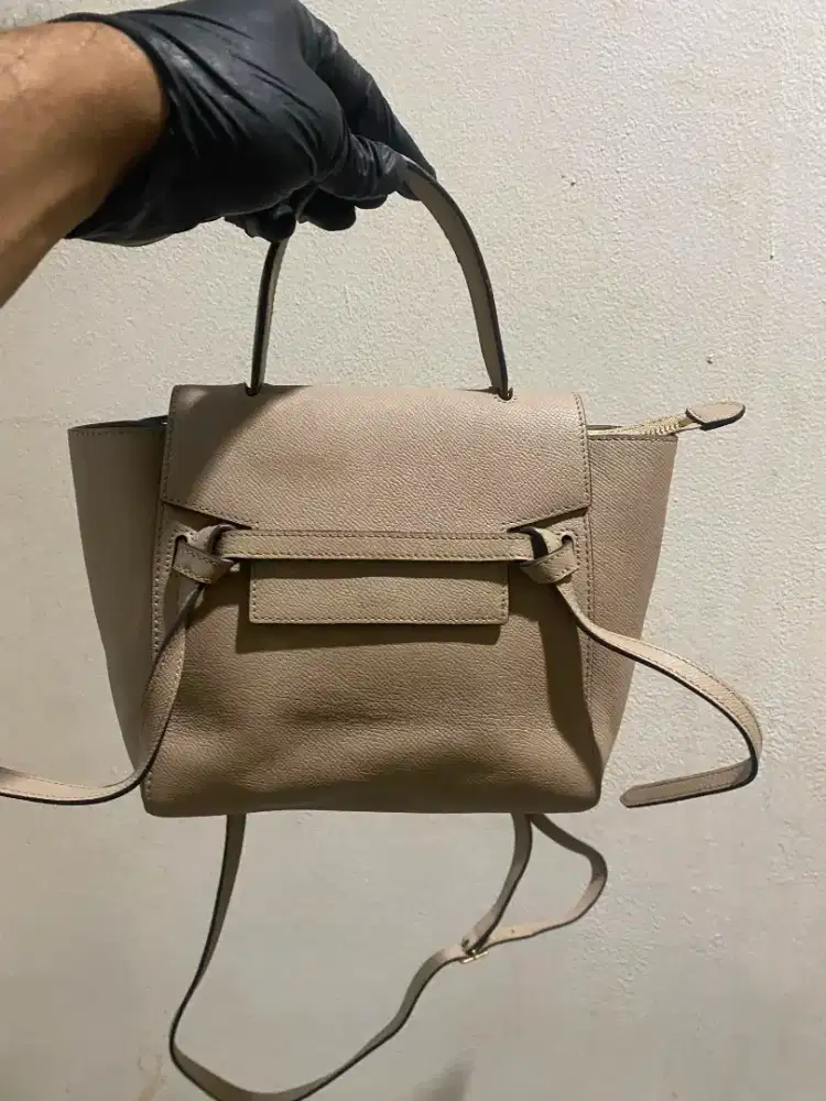 Slingbag celine micro beltbag beige leather good quality