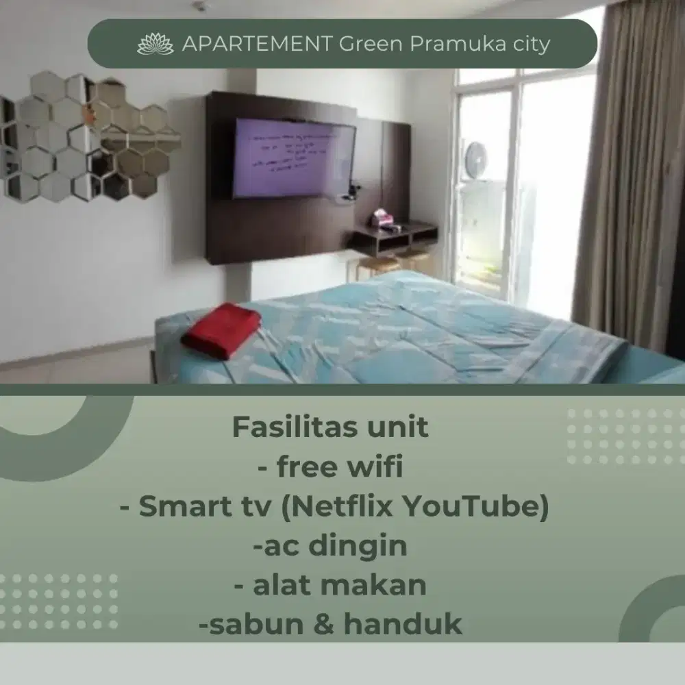sewa apartemen harian green Pramuka city Jakarta pusat
