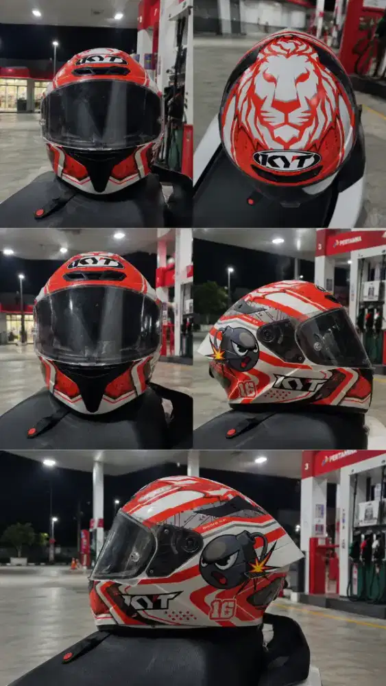 HELM KYT TT COURSE FULL FACE EDISI SUPERMARIO