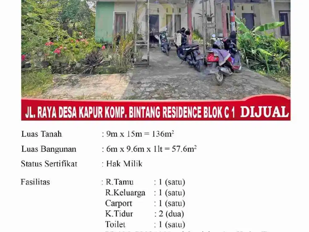 Rumah Secondary type 36, siap huni