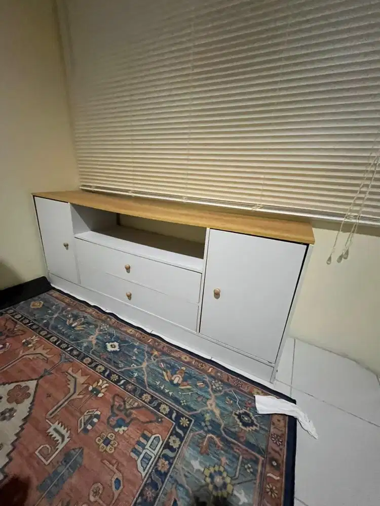 meja tv bekas lemari tv