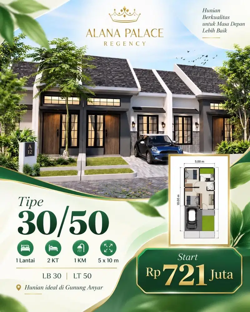 Dijual Unit Baru Alana Palace Regency Gunung Anyar Surabaya