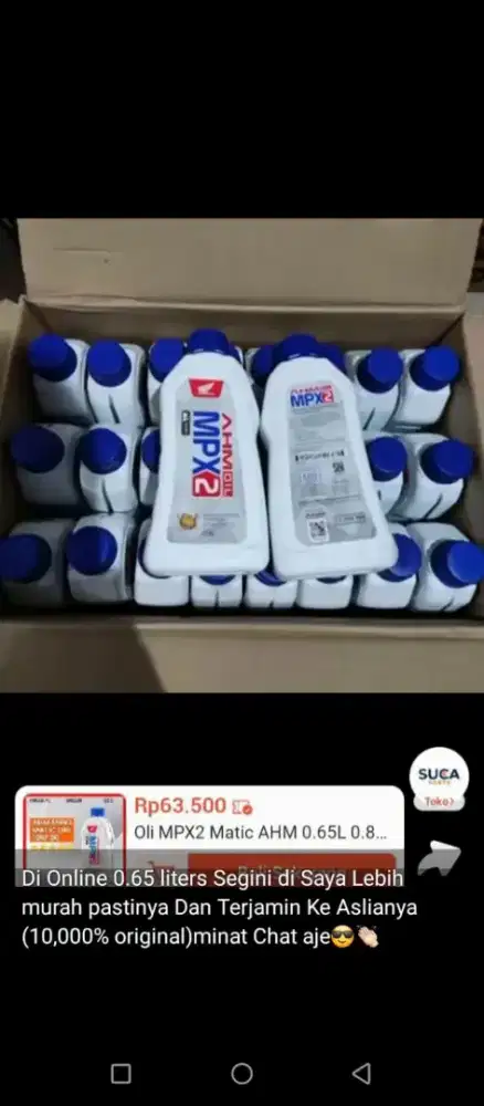 Oli dijamin asli cod dirumah langsung biar tidak ad dusta