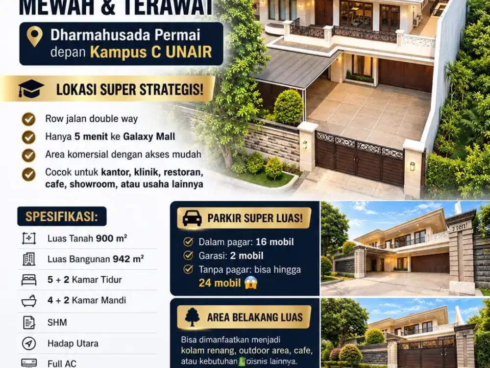 DISEWAKAN RUMAH DHARMAHUSADA PERMAI - KAMPUS C UNAIR