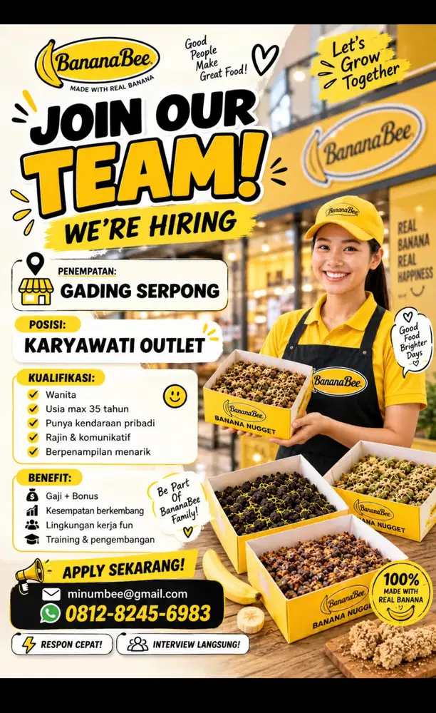 DIBUTUHKAN KARYAWATI UNTUK DI GADING SERPONG