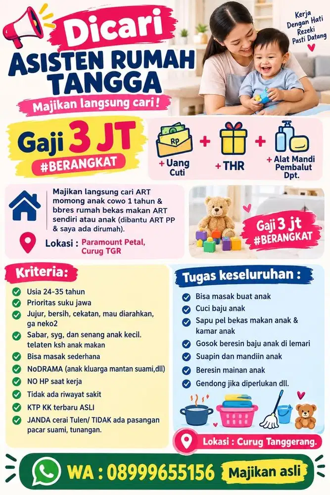 Loker ART momong anak MENGINAPPPP