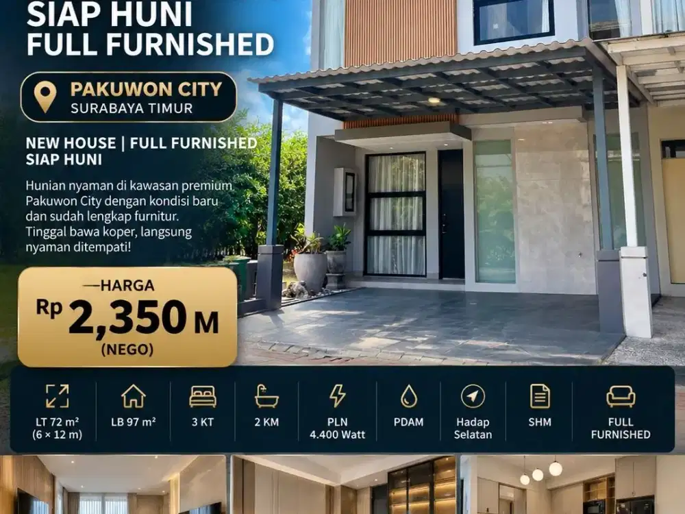 RUMAH BARU PAKUWON CITY FULL FURNISHED