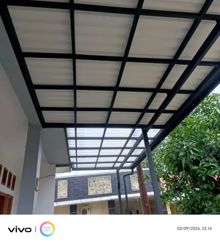 Kanopi baja ringan dan garasi