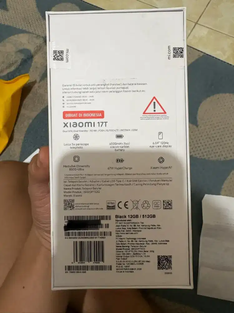 Xiaomi 17T 12/512 buka segel