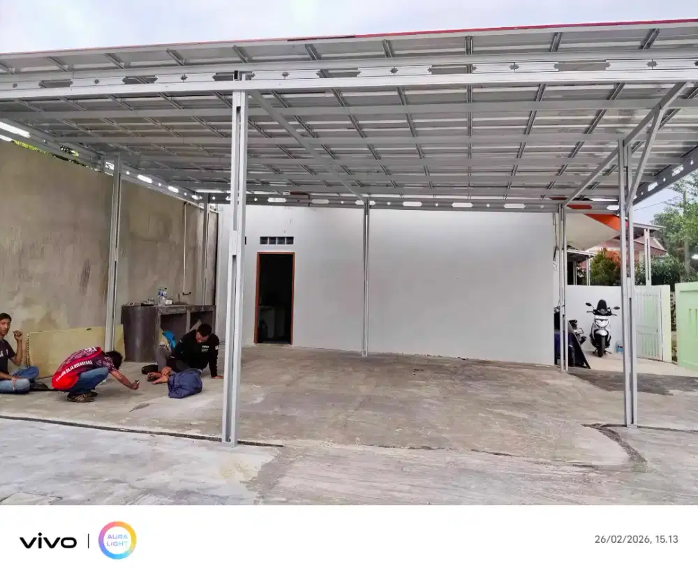 Pasang kanopi baja ringan