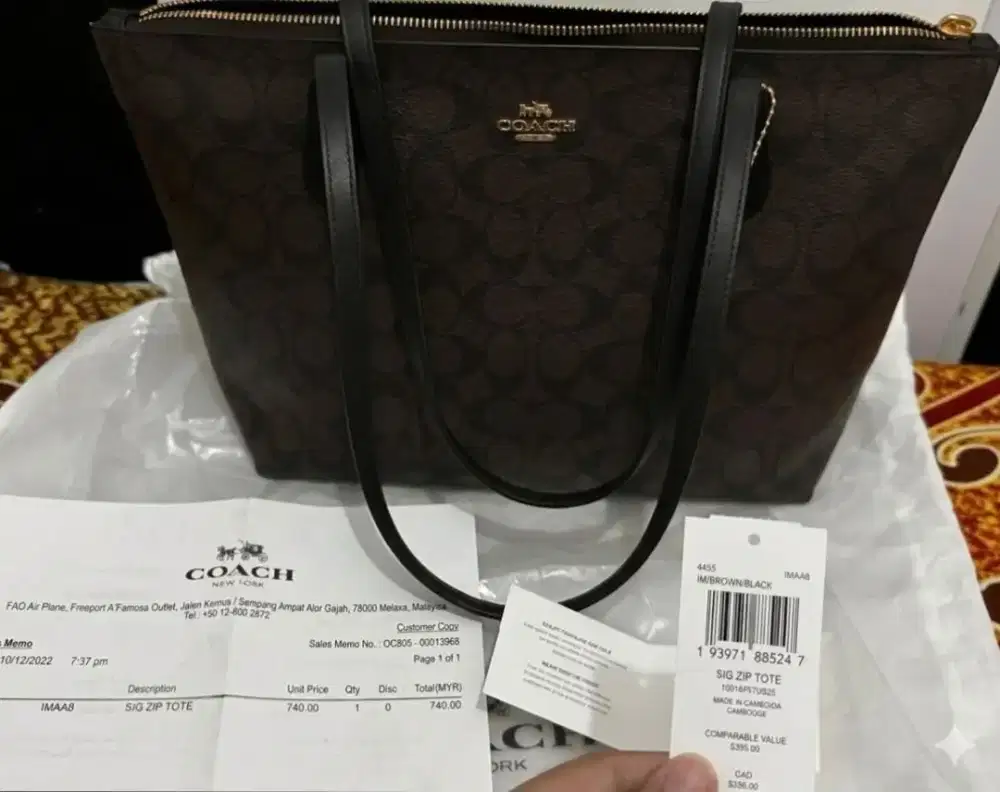 JUAL TOTEBAG COACH ZIP TOTE PRELOVED PRIBADI MASIH ADA NOTA PEMBELIAN