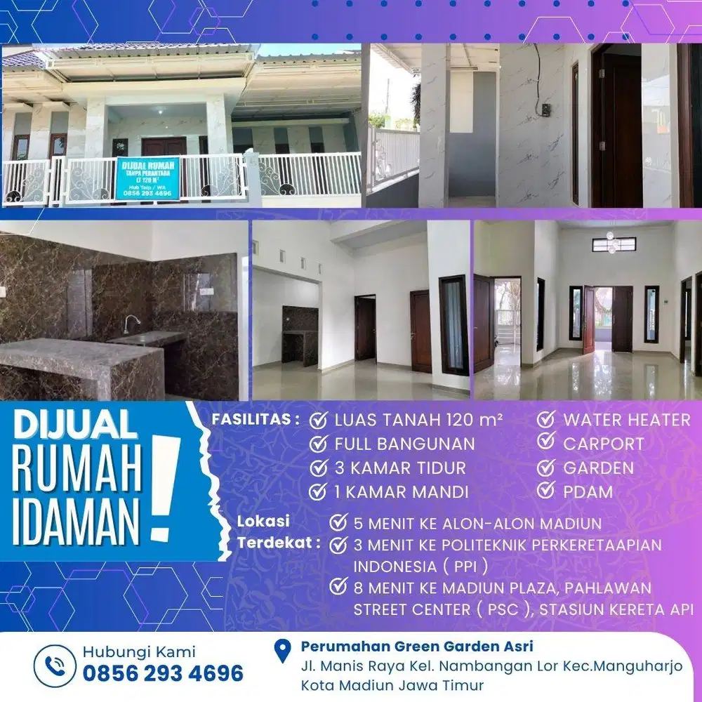 DIJUAL HUNIAN EKSLUSIF MINIMALIS TENGAH KOTA MADIUN