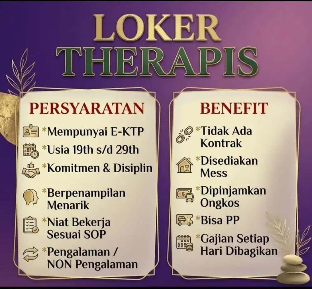 Loker Terapis spa cibubur
