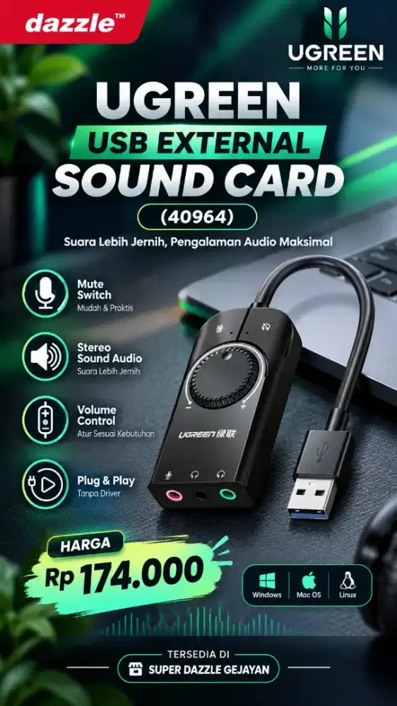 UGREEN USB EXTERNAL SOUNDCARD (40964)