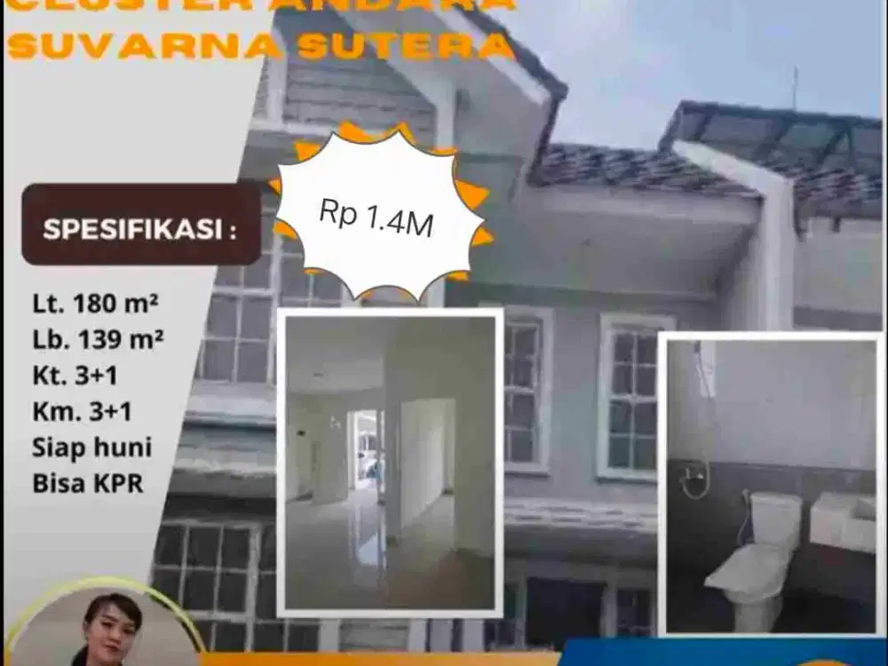 Dijual Murah Banget Andara Lt. 180 Rp 1.4M Suvarna Sutera Tangerang