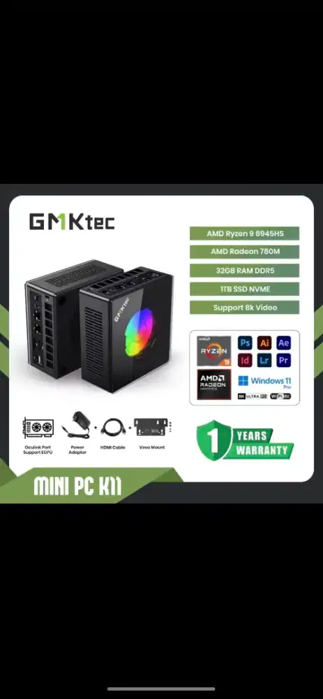 Mini PC GMKTECH K11 Ryzen 9 8945HS 32/1TB