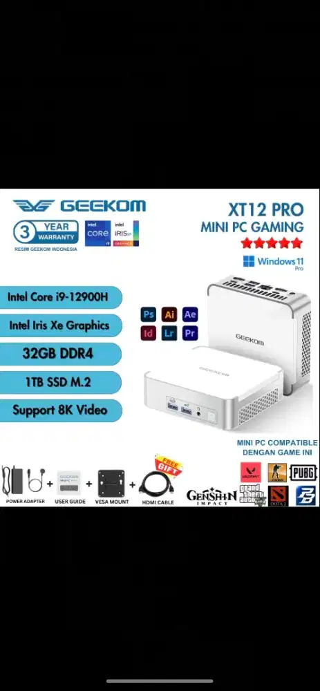Mini PC Geekom XT12PRO Intel i9 12900H. 16/1TB