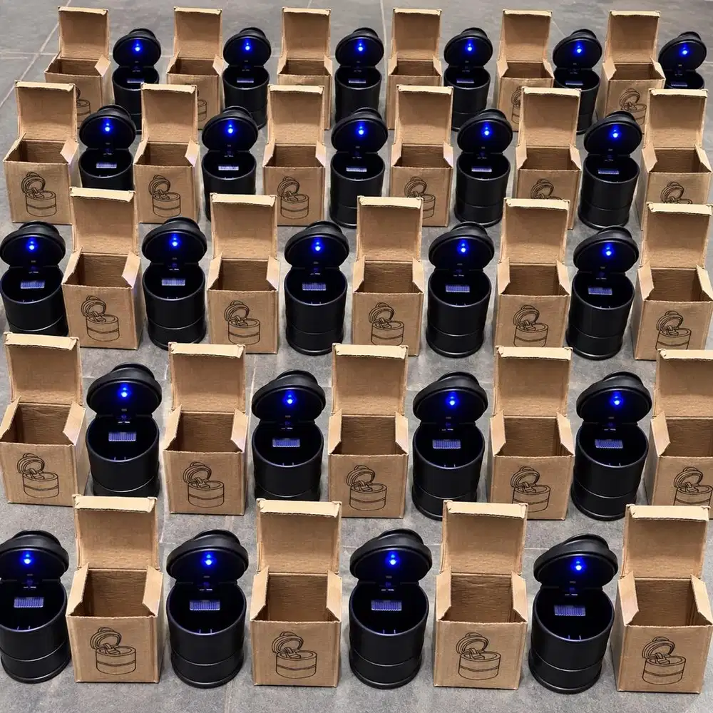 Asbak Mobil LED Portable Premium Lampu Biru Barang Baru