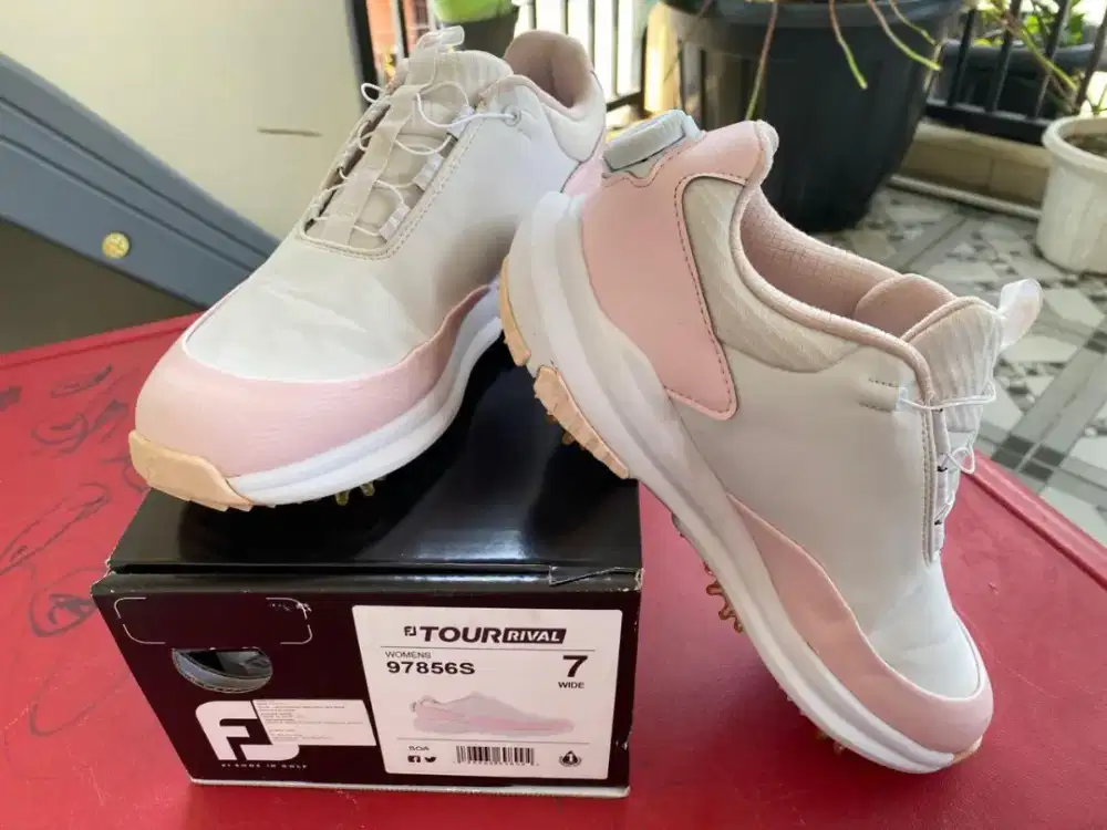 FOOTJOY SHOES 97856 W EF TOUR RIVAL W BOA WHT/PNK/WH