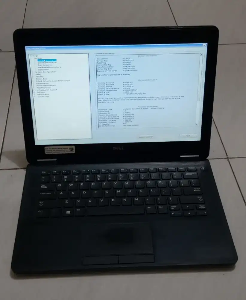 Laptop dell i5 gen 6 ram 4gb no hdd