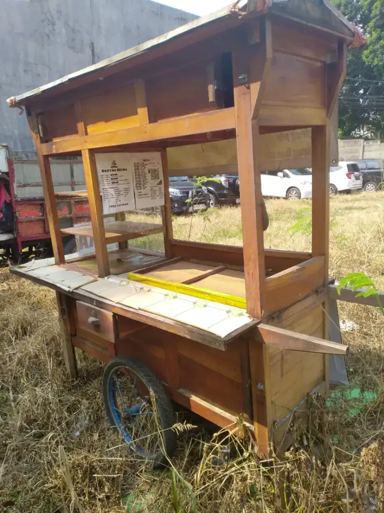 Gerobak angkringan dorong untuk usaha kuliner