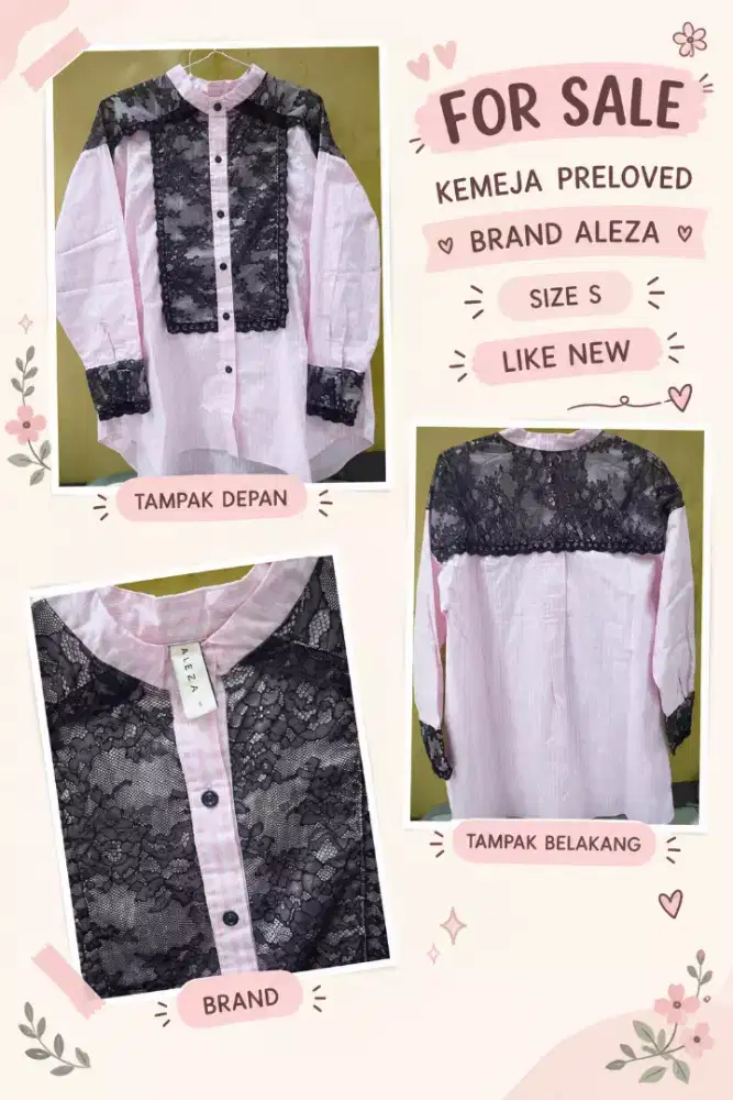 Forsale kemeja Aleza pink