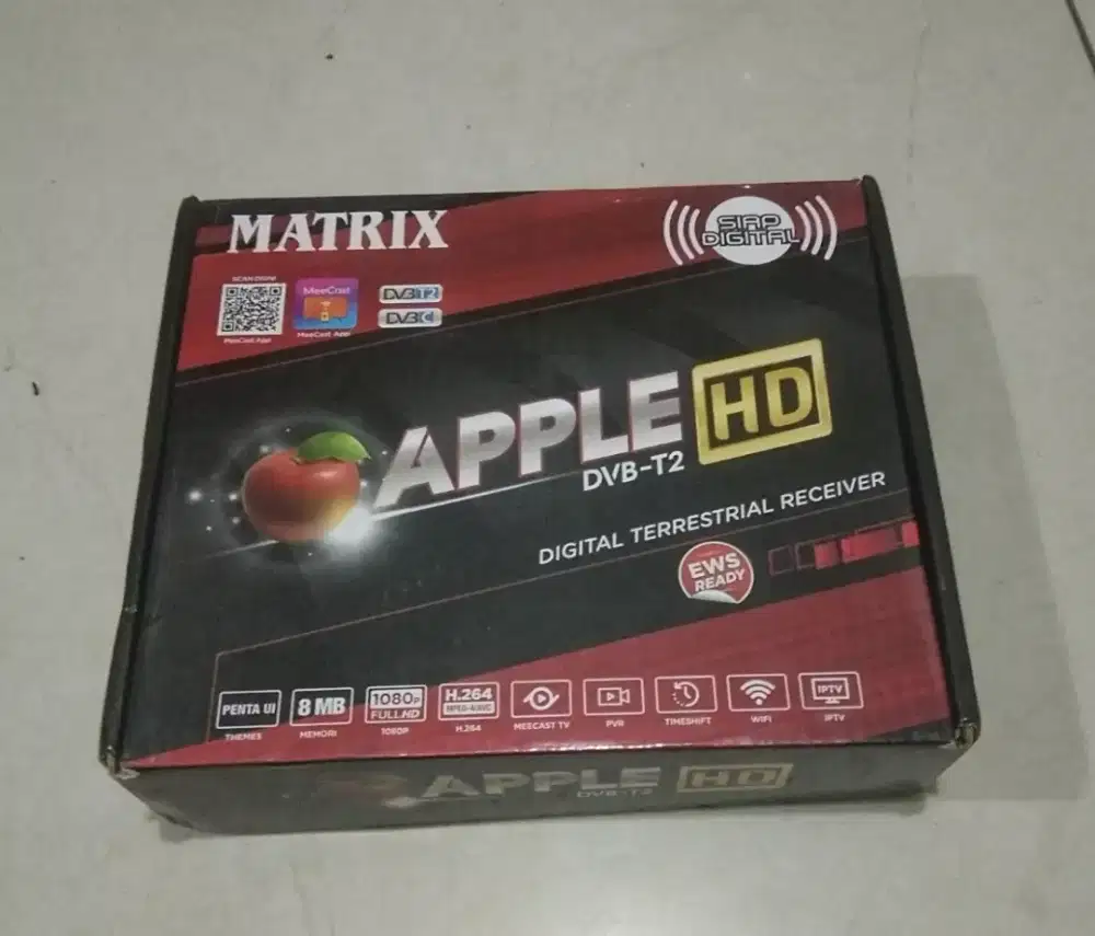 STB DIGITAL APPLE MATRIX MERAH MULUS 99% BAGUS & NORMAL BEKUT