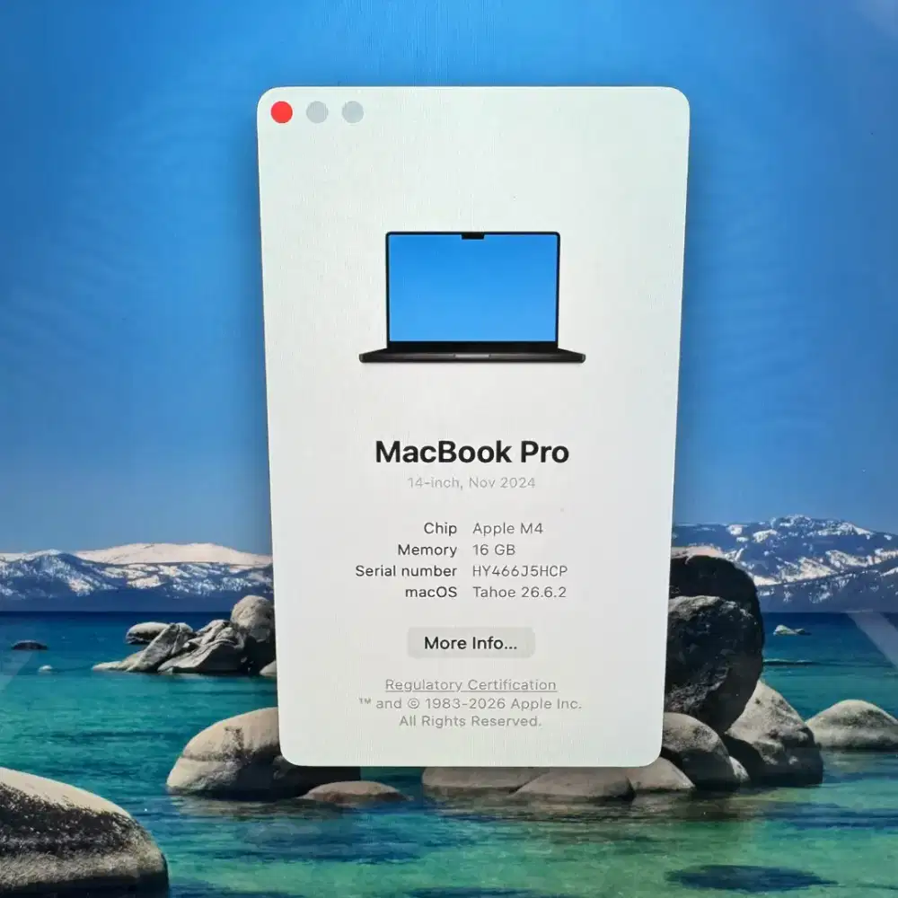 Macbook Pro M4 Ram 16 Ssd 512 Layar 14 inch lengkap Grey desain Ibox