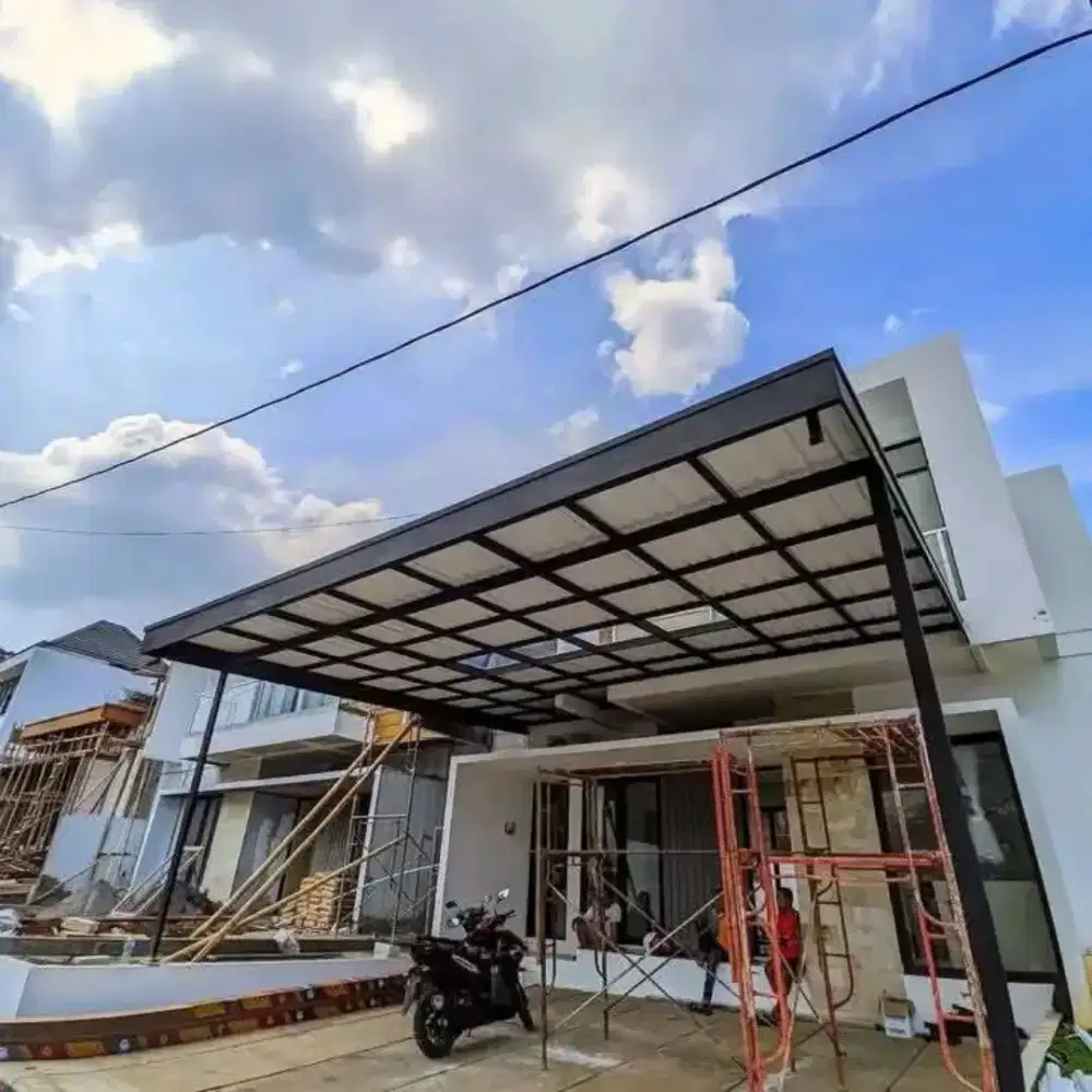 Kanopi Rumah Baja Ringan & Galvalum Pasir Terpasang
