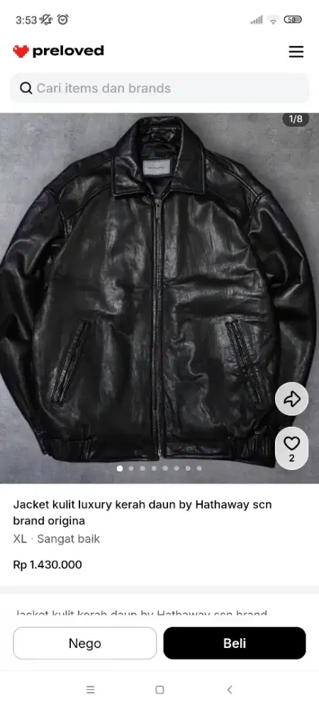 Jaket kulit HATHAWAY original