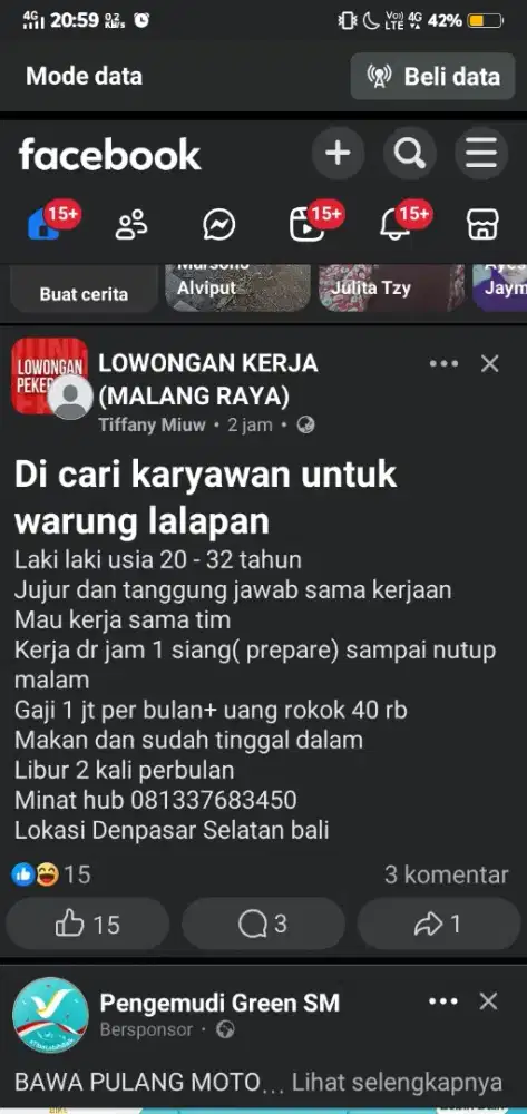 Du cari karyawan untuk warung lalapan