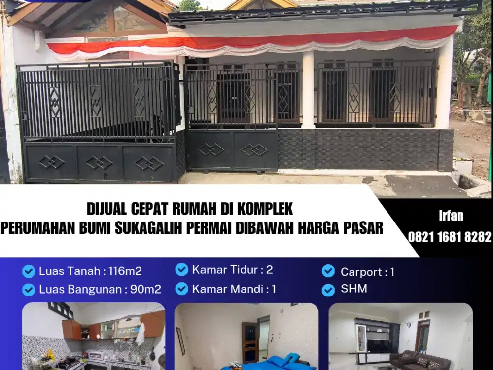 Dijual Cepat Rumah Di Komplek Perumahan Bumi Sukagalih Permai Dibawah Harga Pasar