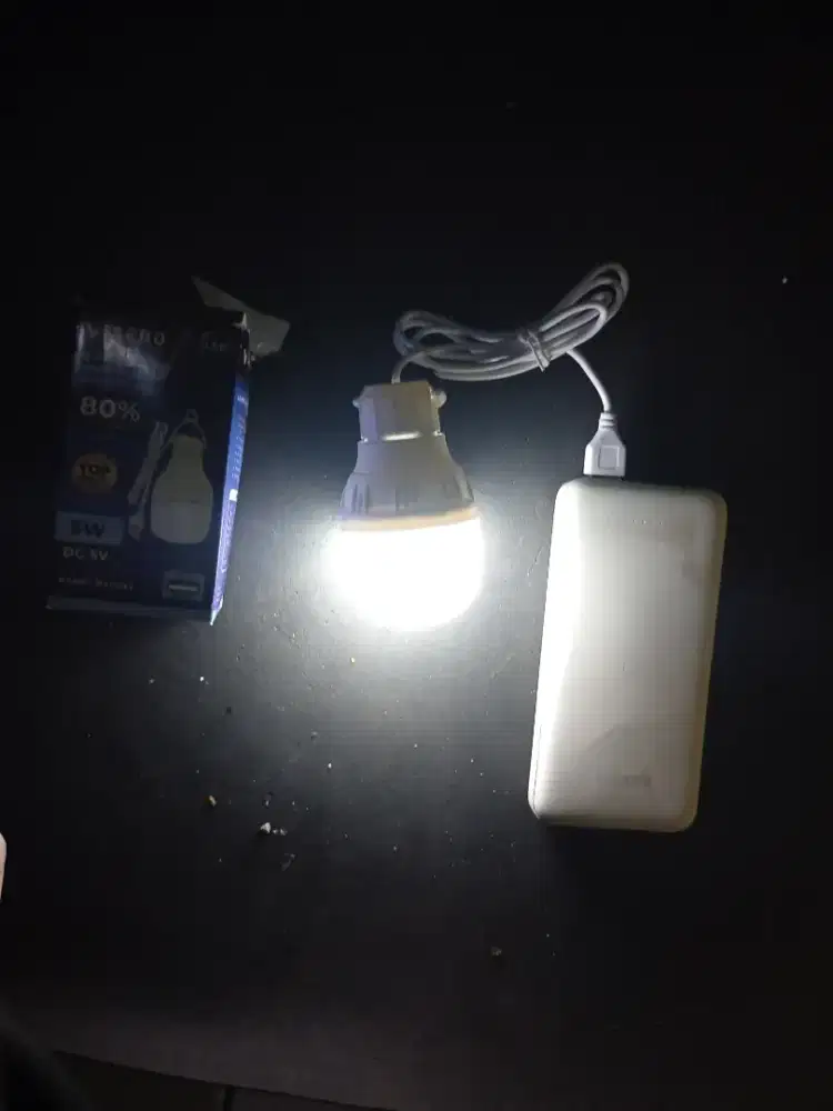 Lampu kabel usb + power bank