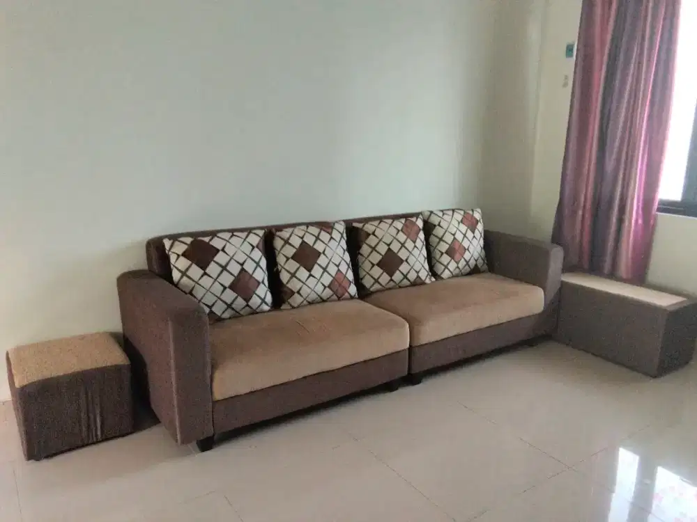 Di jual sofa set, perabot rumah tangga, kursi plastik teras rumah