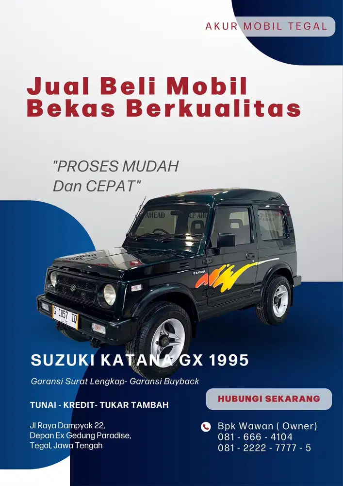 SUZUKI KATANA GX MANUAL 1995 HIJAU TUA SIAP PAKAI