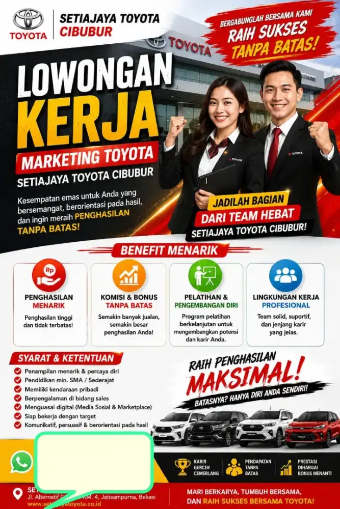 Lowongan Kerja Marketing Eksekutif Toyota