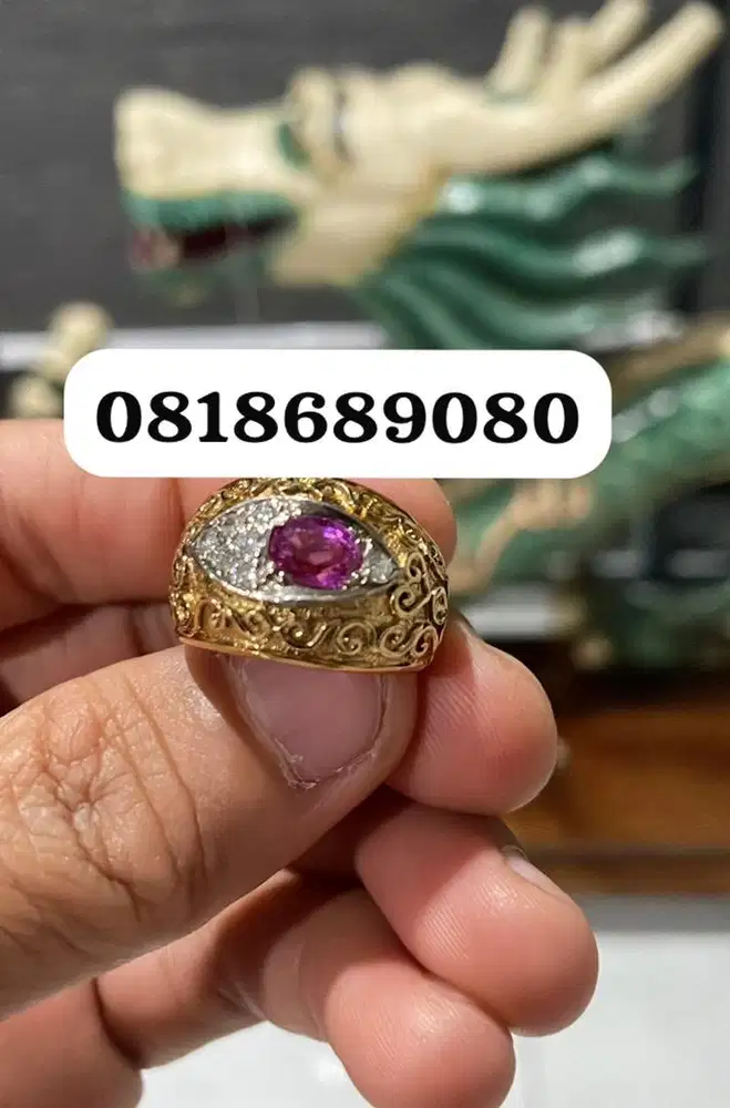 Cincin Emas Pink Safir Berlian
