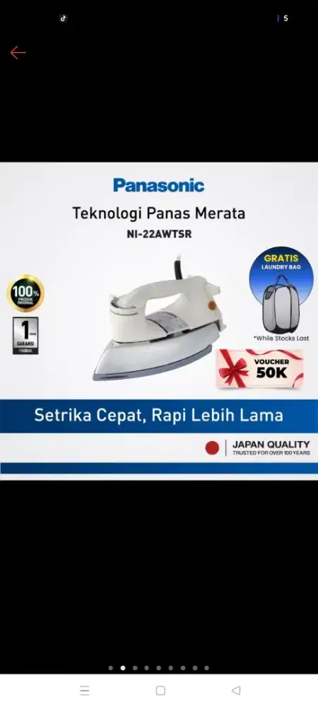 Setrika Panasonic Berat