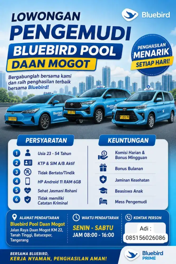 LOWONGAN DRIVER – GAJI MENARIK + INSENTIF | SEGERA DAFTAR