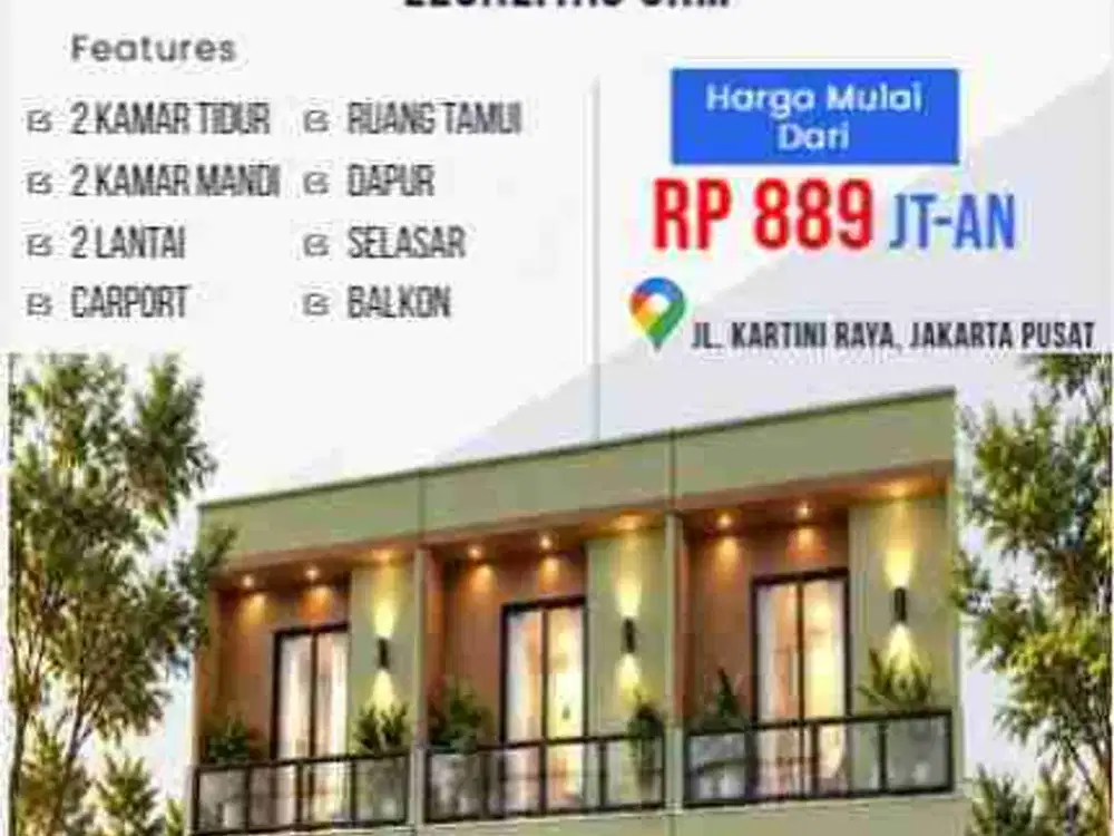 Cluster Modern Cantik Strategis 2 Lantai di Jl. Kartini Raya, Jakarta Pusat