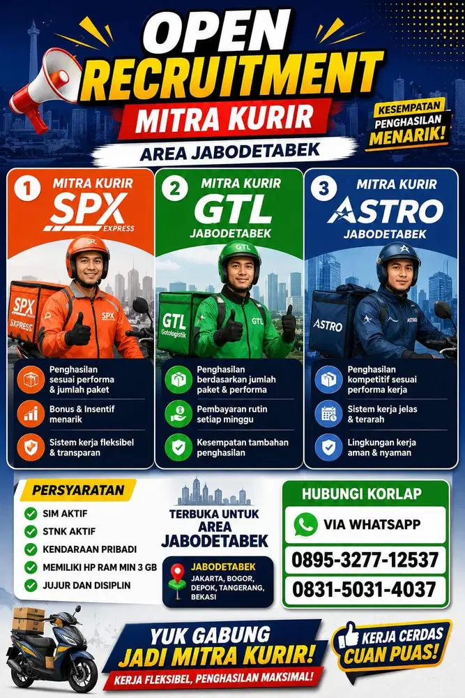 OPEN RECRUITMENT MITRA KURIR – JAKARTA BARAT