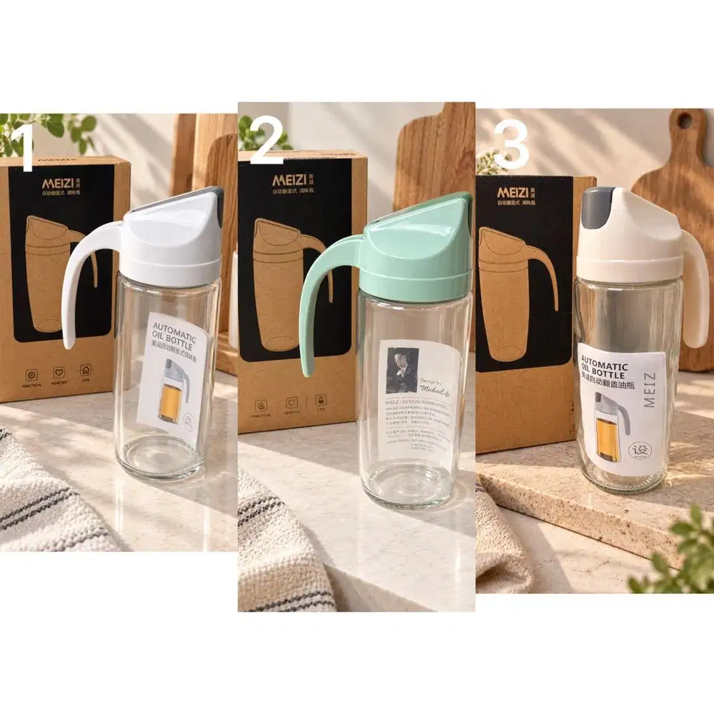 AUTOMATIC No Drip Oil Bottle 630ml Botol Minyak GORENG KACA Anti Netes